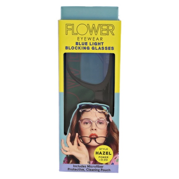 New in Box Flower Eyewear Blue Light Blocking Glasses in Hazel Black - Picture 1 of 11